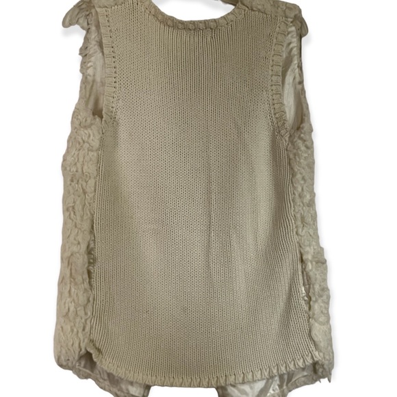 White Sherpa Faux Fur Open Vest - Picture 15 of 15